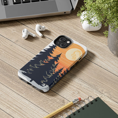 Retro Sunset Pines Graphic Phone Case - Just Gigi IFYKYK