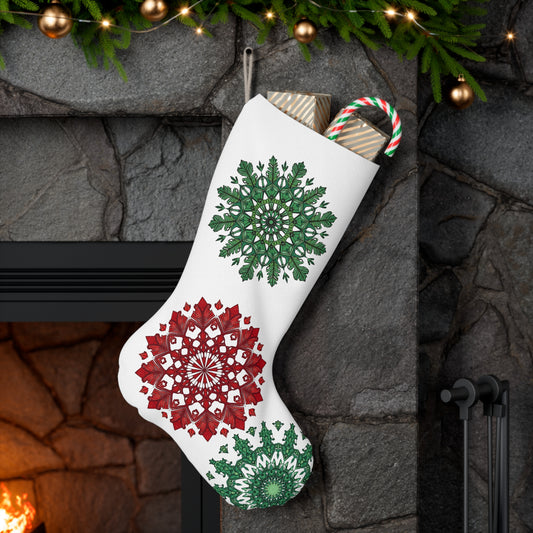 OG Red & Green Block Print  Holiday Stocking Vintage Design  - Just Gigi IFYKYK