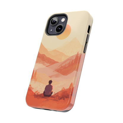 Sunset Mountain Meditation Tough Phone Case - Just Gigi IFYKYK