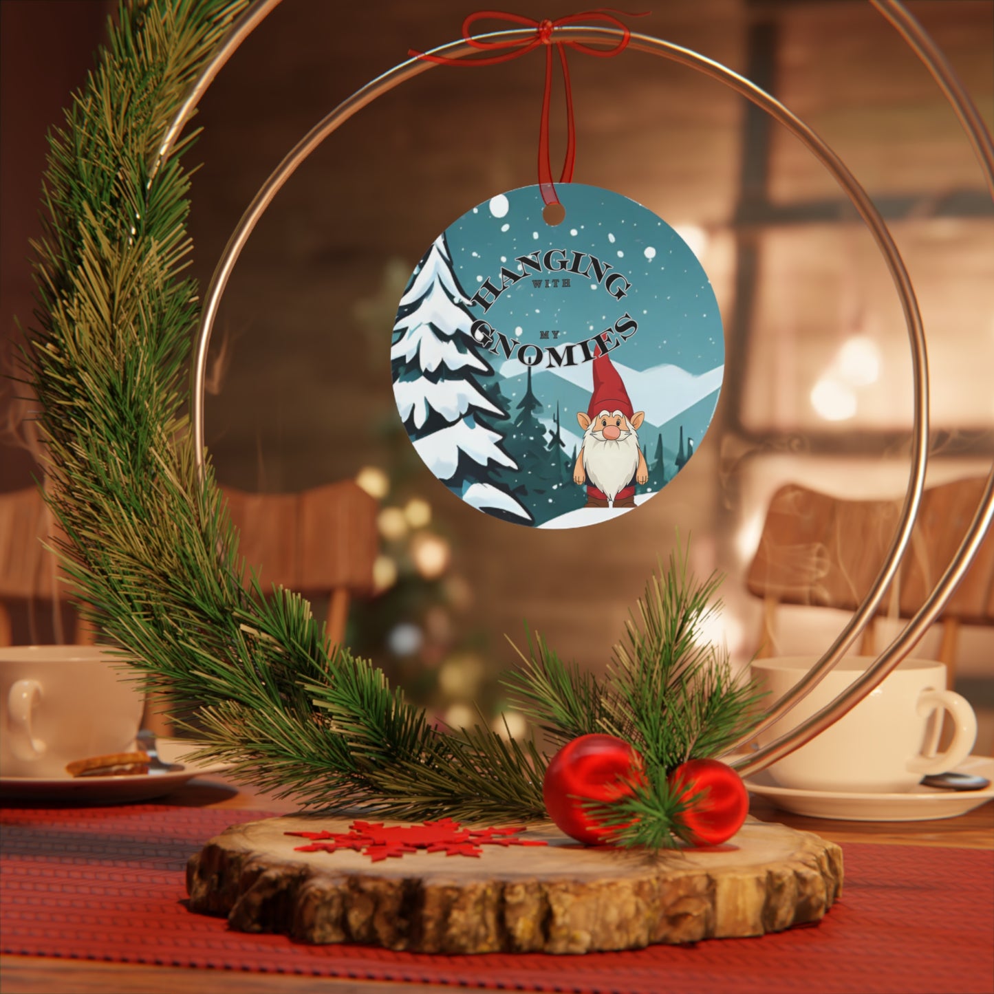 Hanging With My Gnomies Metal Ornament 2025 Keepsake