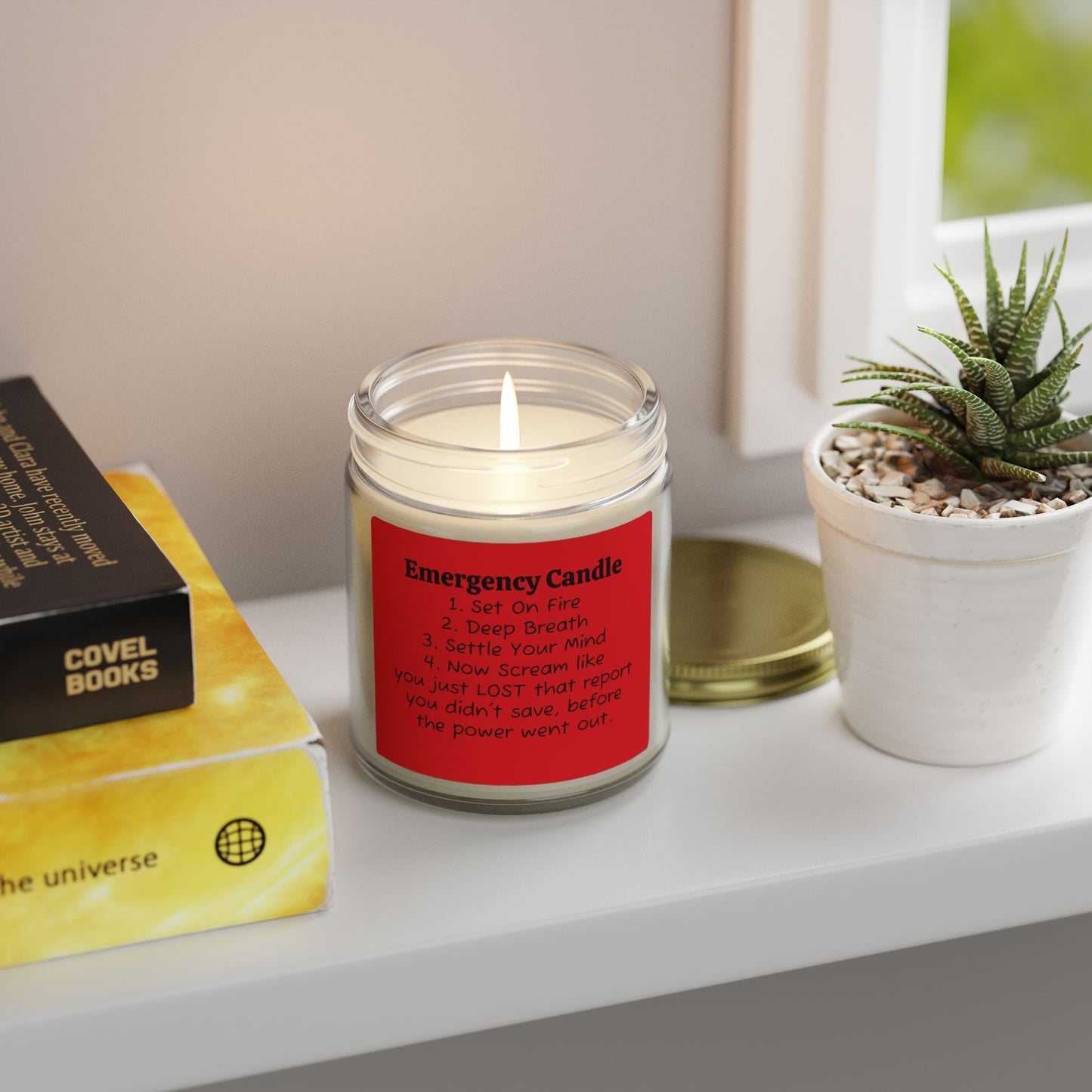 Emergency Candle - Coconut Apricot Wax Jar Candle - Just Gigi IFYKYK