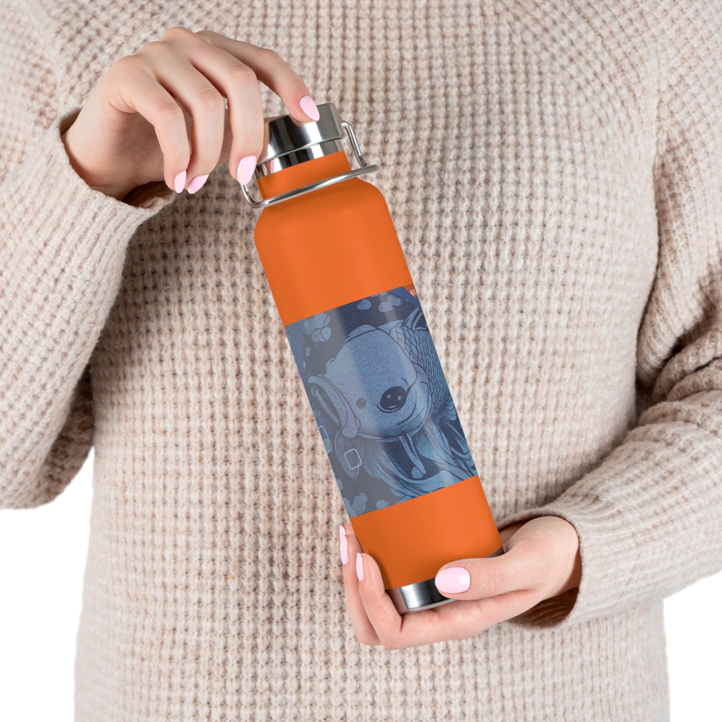 Blue Koi Copper Vacuum Insulated Bottle, 22oz