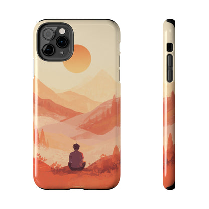 Sunset Mountain Meditation Tough Phone Case - Just Gigi IFYKYK