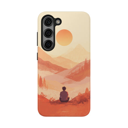 Sunset Mountain Meditation Tough Phone Case - Just Gigi IFYKYK