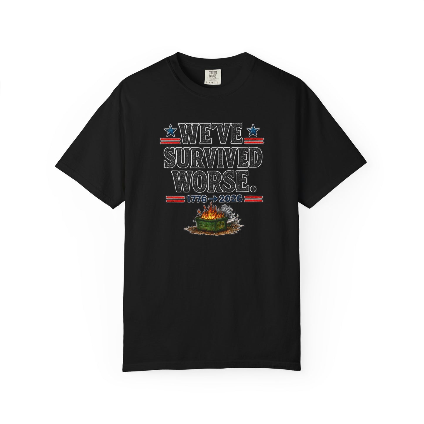 We’ve Survived Worse T-Shirt — 1776 → 2026 Patriotic Tee