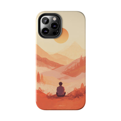 Sunset Mountain Meditation Tough Phone Case - Just Gigi IFYKYK