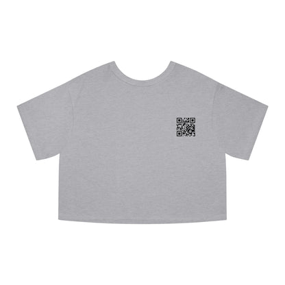 Cropped T-Shirt — Retro Cyberpunk Femme Portrait Graphic