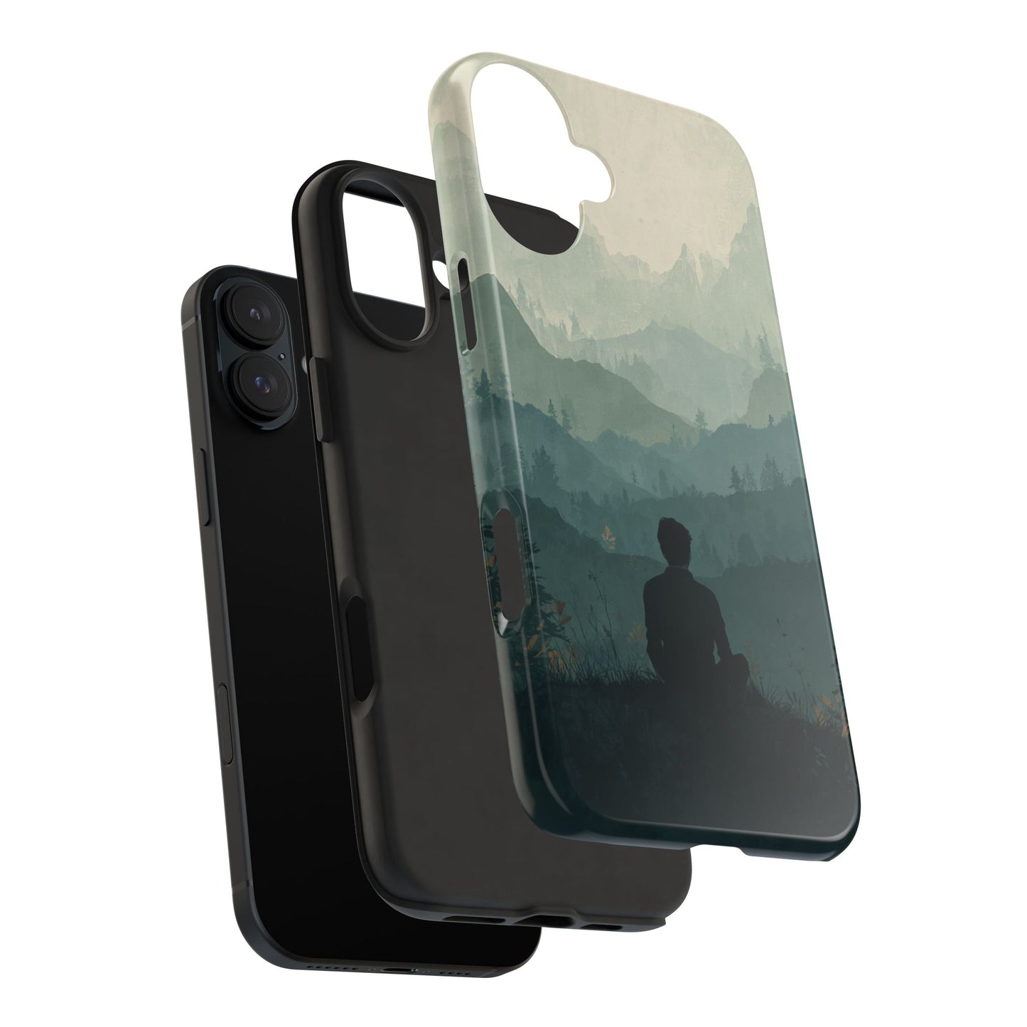 Grey Mountains Serene Silhouette Tough Case