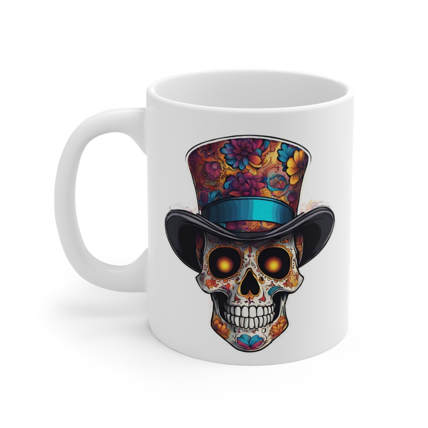 Colorful Sugar Skull w Top Hat 11 oz Mug Just Gigi IFYKYK