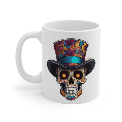 Colorful Sugar Skull w Top Hat 11 oz Mug Just Gigi IFYKYK