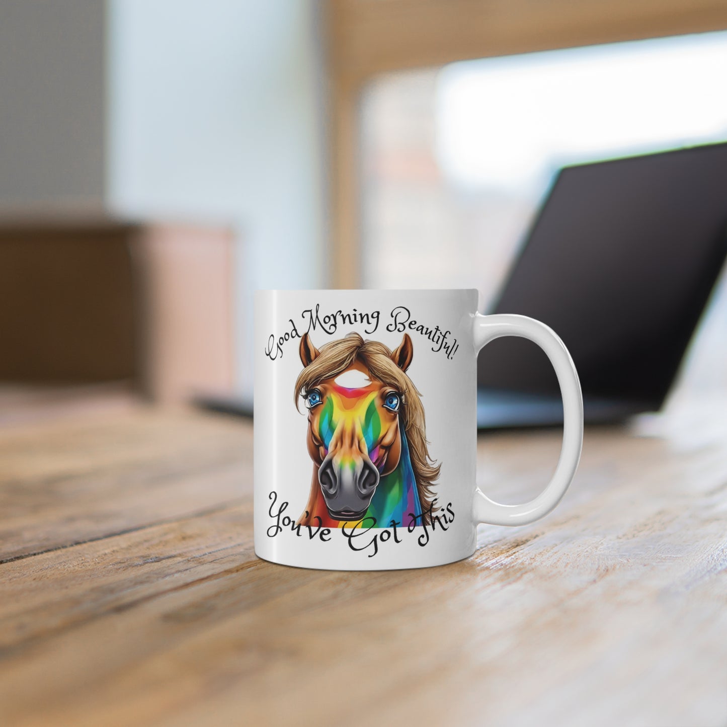 Fantastical Horse Good Morning Beautiful 11 oz Mug, Just Gigi IFYKYK