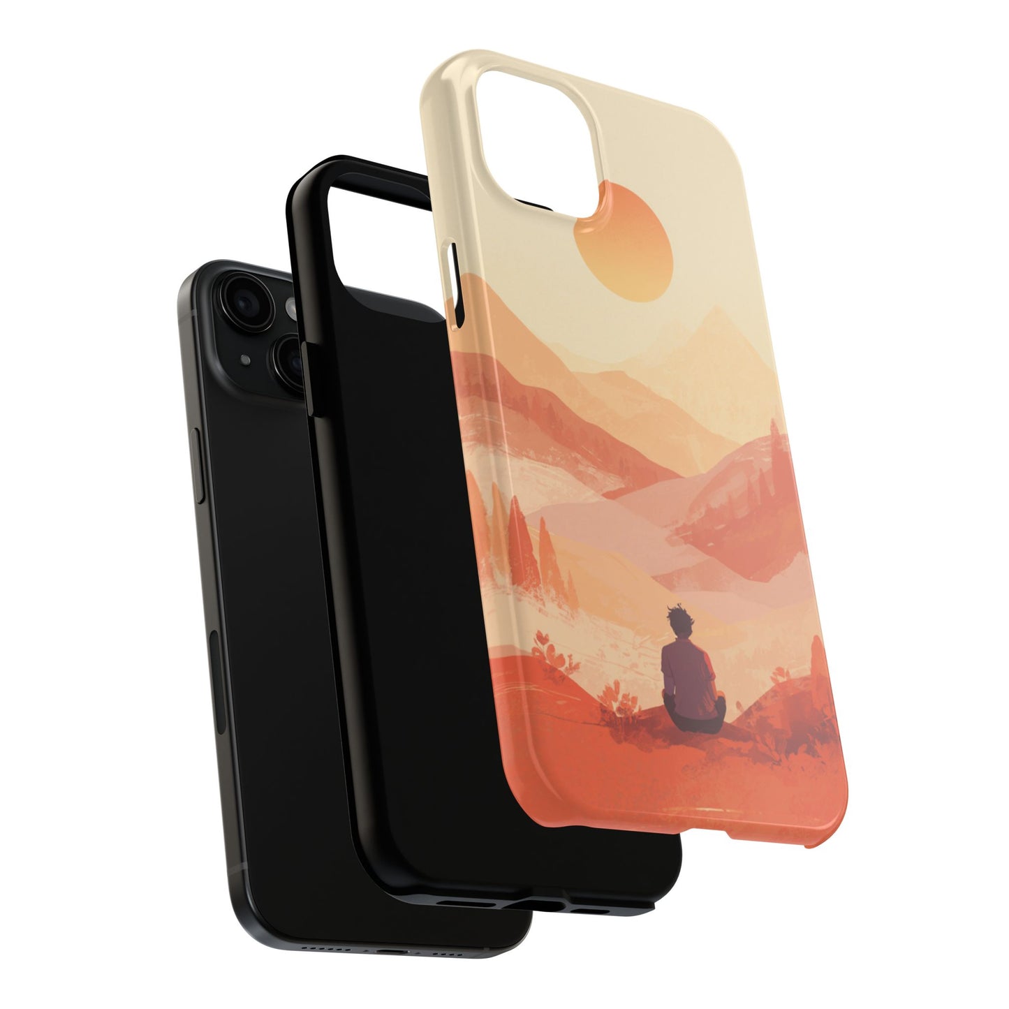 Sunset Mountain Meditation Tough Phone Case - Just Gigi IFYKYK