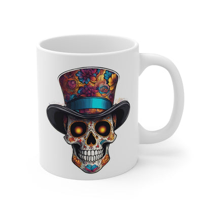 Colorful Sugar Skull w Top Hat 11 oz Mug Just Gigi IFYKYK