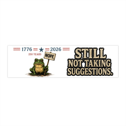 Patriot Frog 1776–2026 Bumper Sticker - Just Gigi IFYKYK