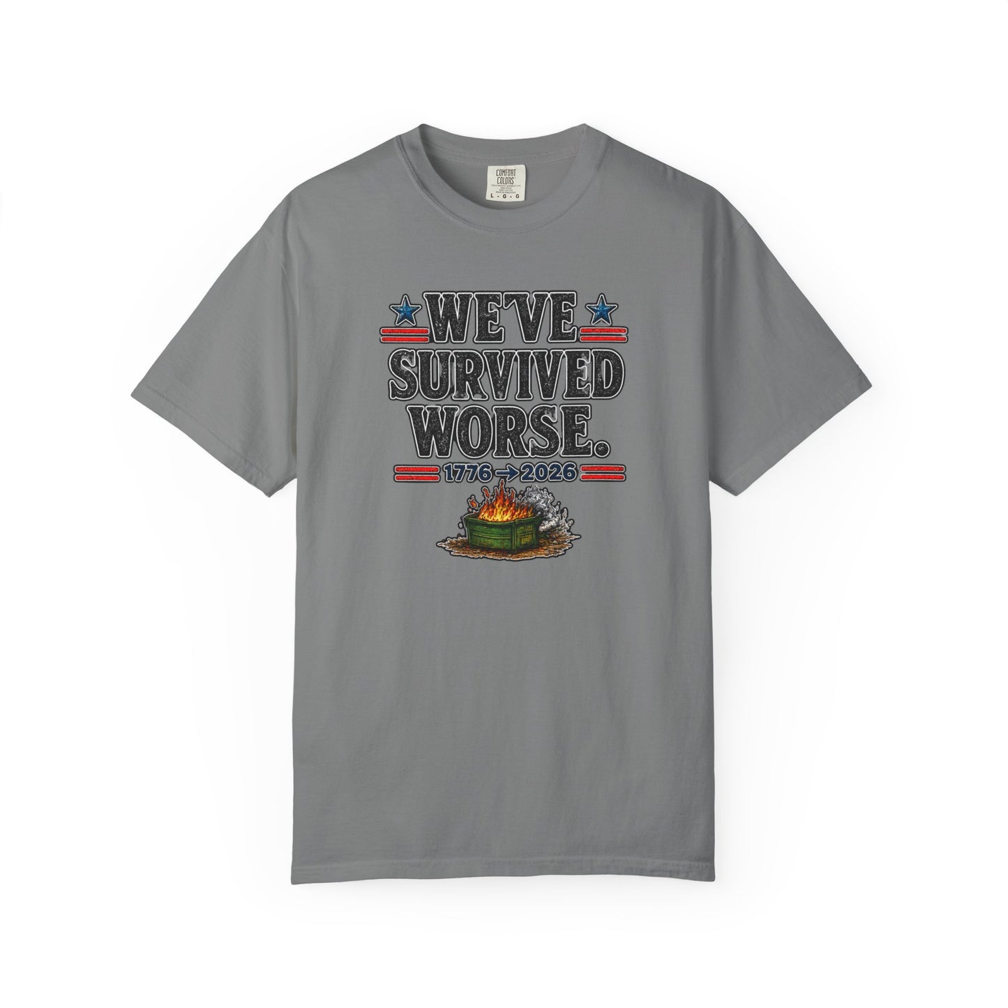 We’ve Survived Worse T-Shirt — 1776 → 2026 Patriotic Tee