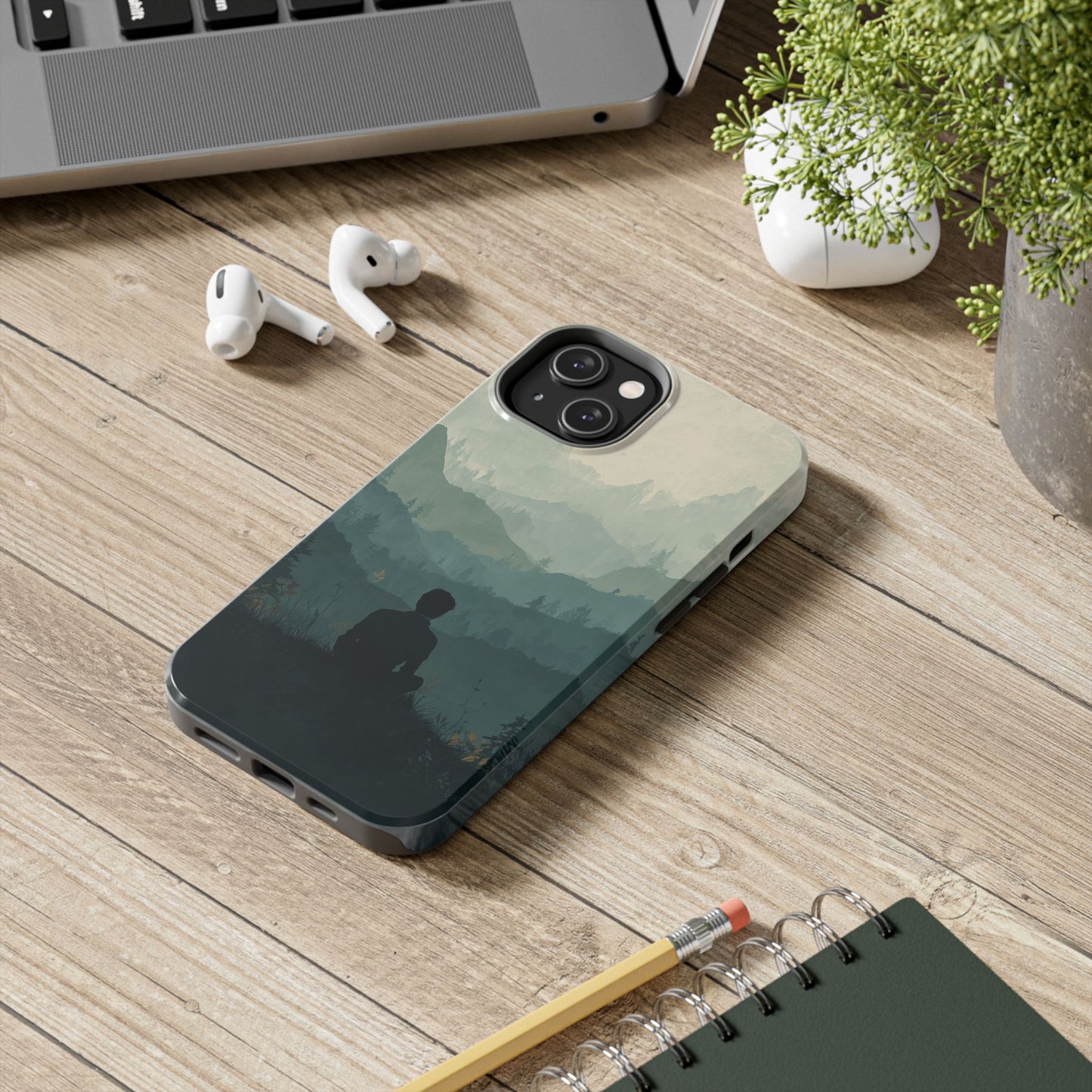 Grey Mountains Serene Silhouette Tough Case