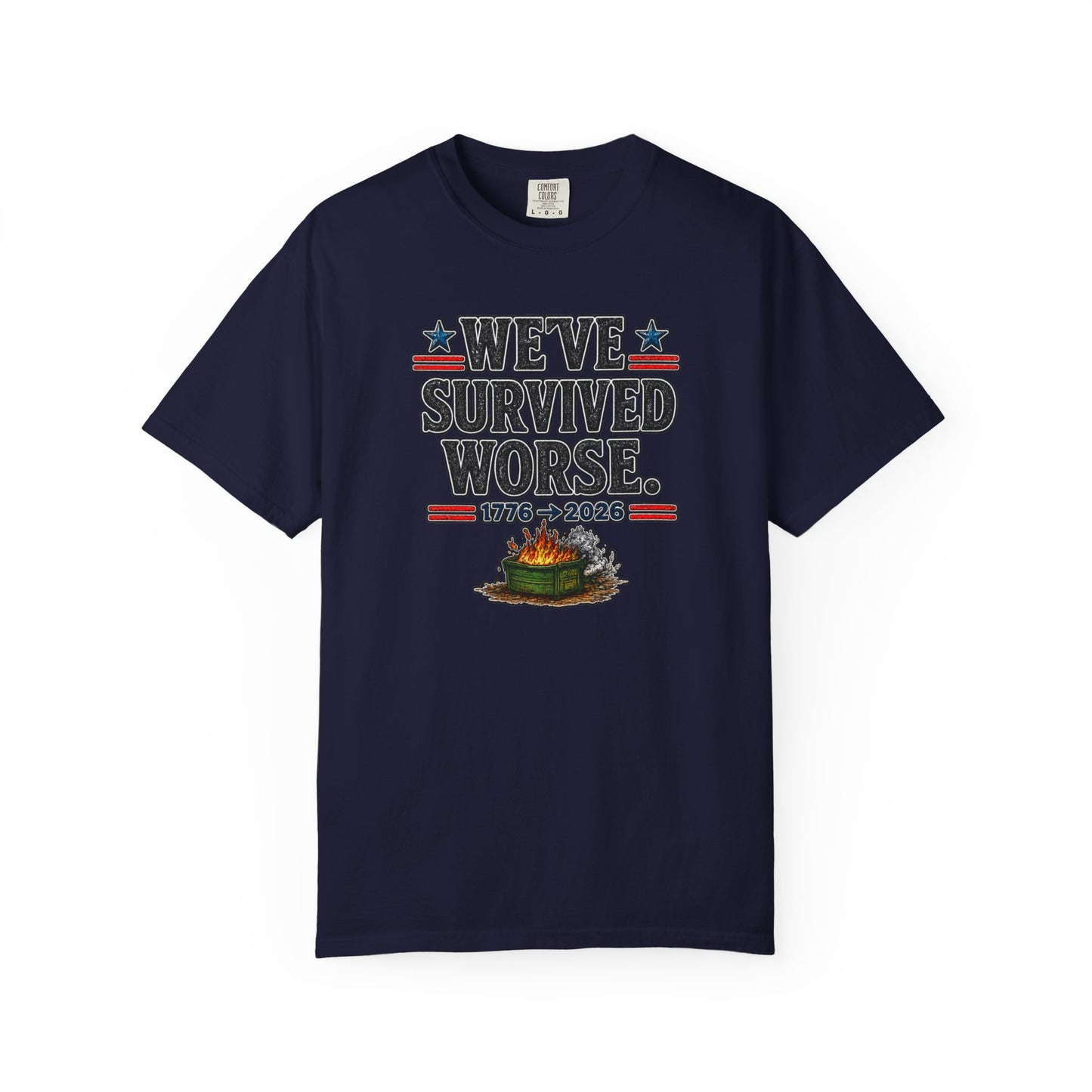 We’ve Survived Worse T-Shirt — 1776 → 2026 Patriotic Tee