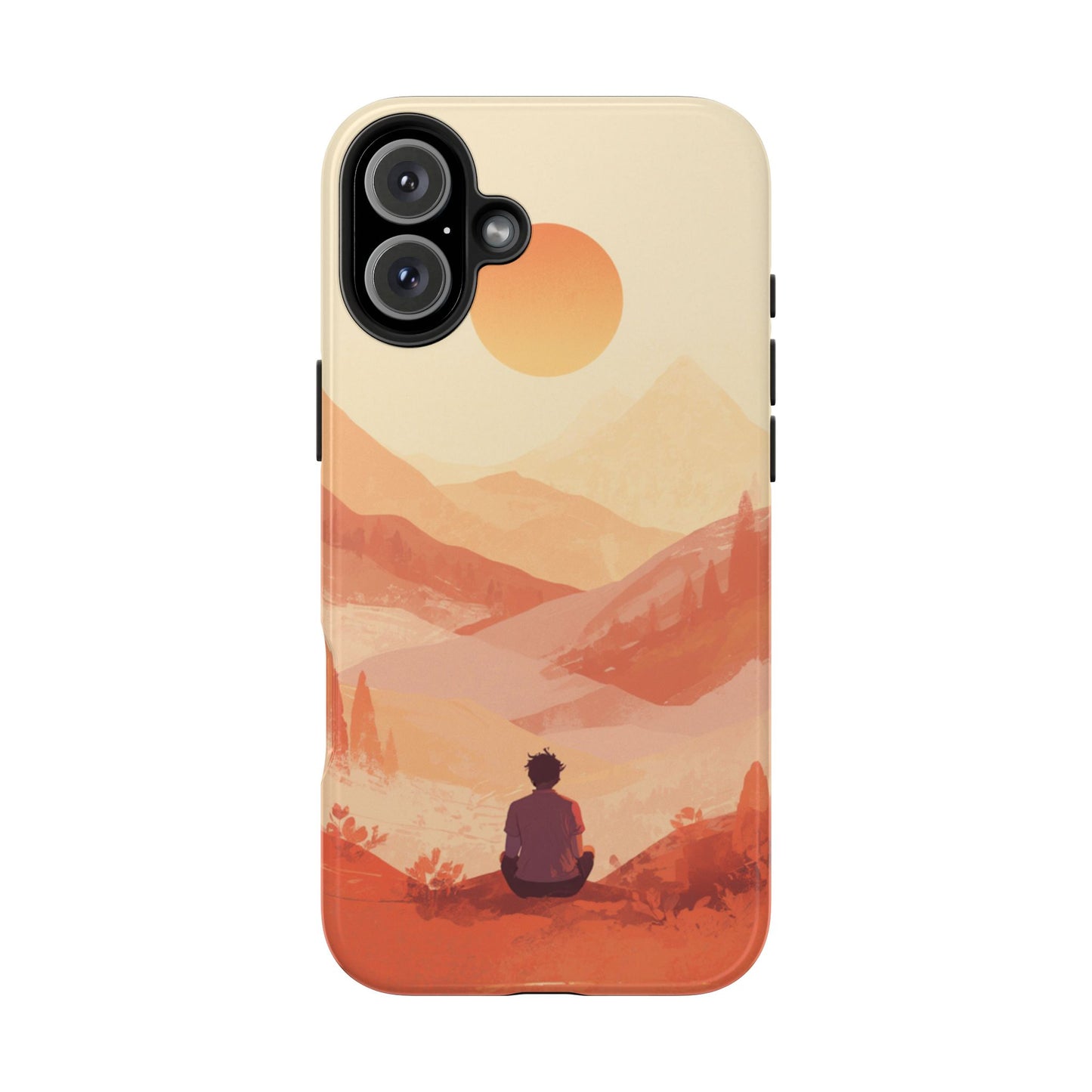 Sunset Mountain Meditation Tough Phone Case - Just Gigi IFYKYK