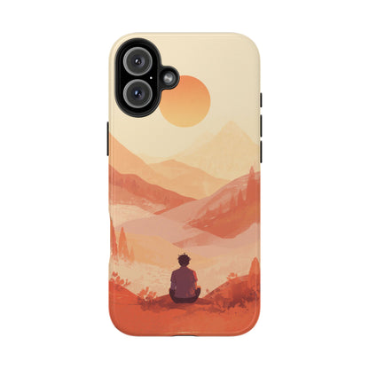Sunset Mountain Meditation Tough Phone Case - Just Gigi IFYKYK