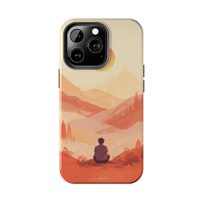Sunset Mountain Meditation Tough Phone Case - Just Gigi IFYKYK