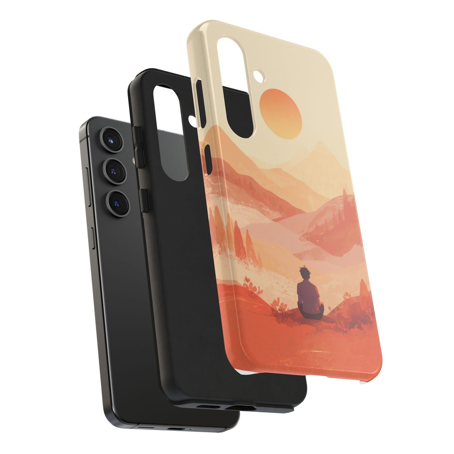 Sunset Mountain Meditation Tough Phone Case - Just Gigi IFYKYK