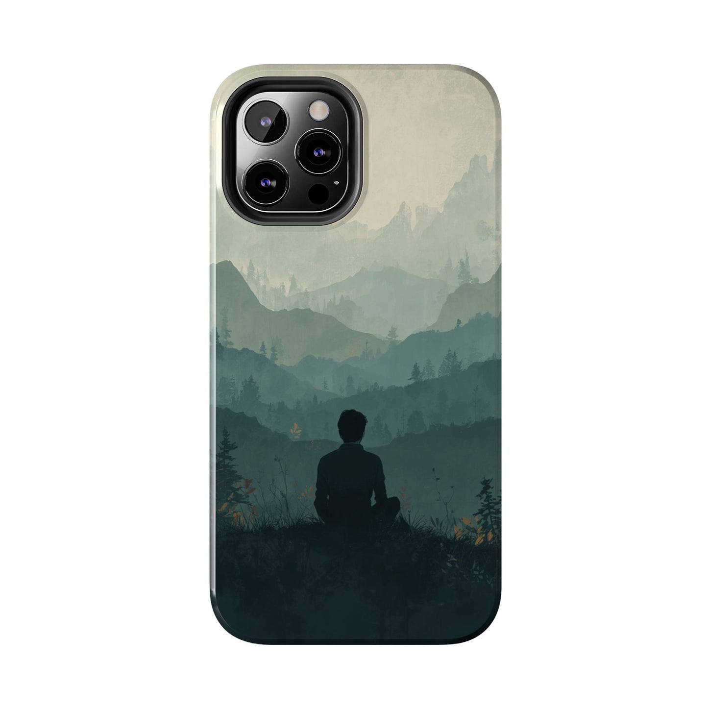 Grey Mountains Serene Silhouette Tough Case