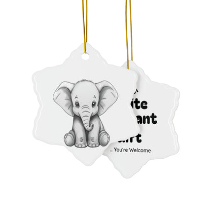 White Elephant 2025 Keepsake Ceramic Ornament — Just Gigi IFYKYK