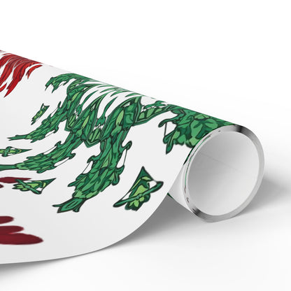 OG Red & Green Block Print Holiday Wrapping Paper - Red & Green Holiday Gift Wrap