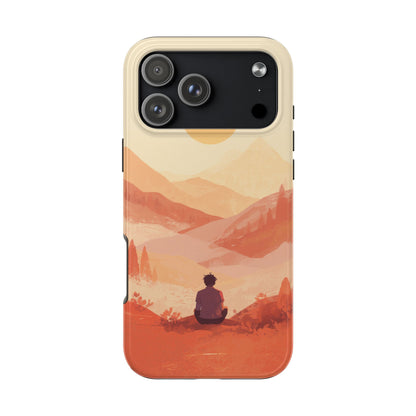 Sunset Mountain Meditation Tough Phone Case - Just Gigi IFYKYK