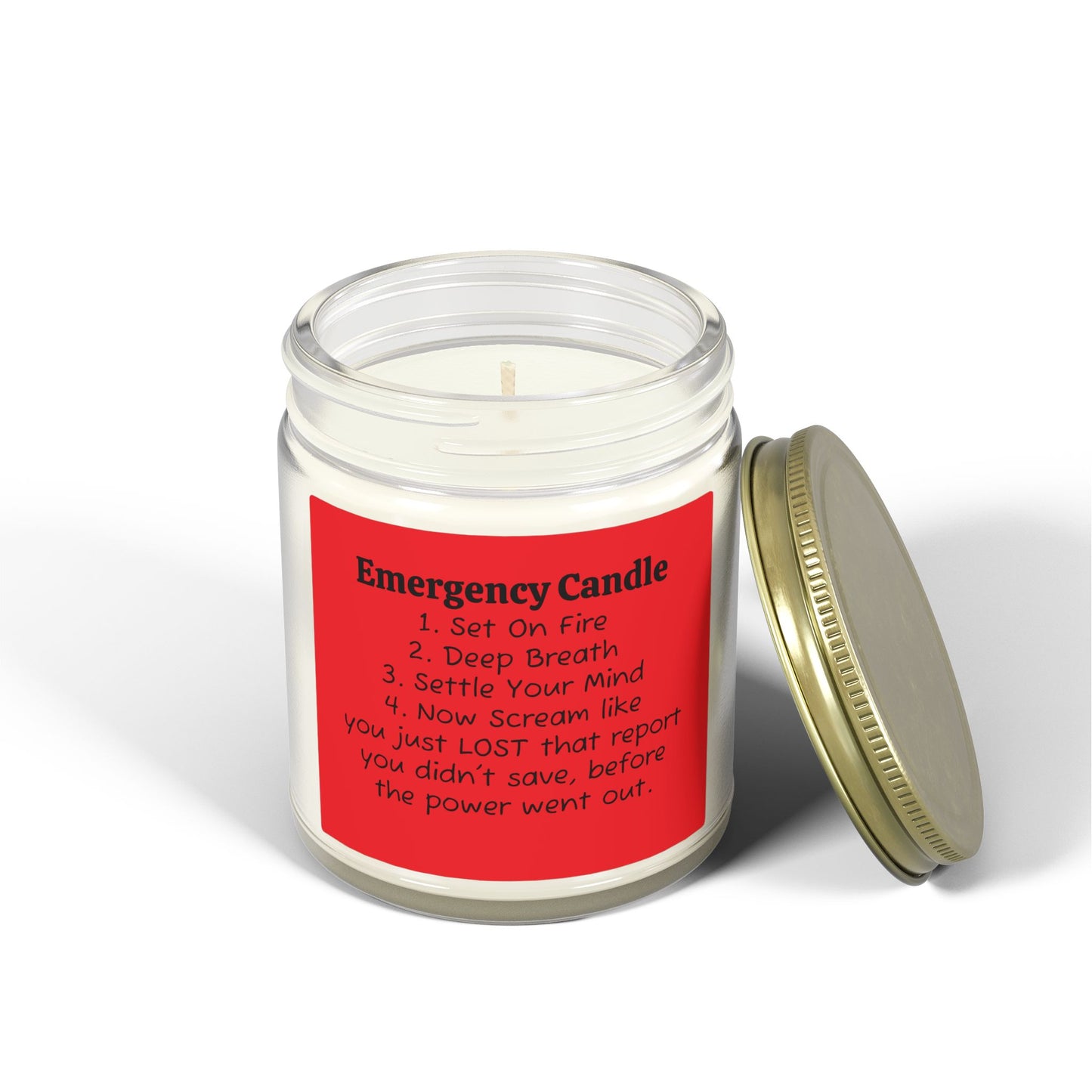 Emergency Candle - Coconut Apricot Wax Jar Candle - Just Gigi IFYKYK