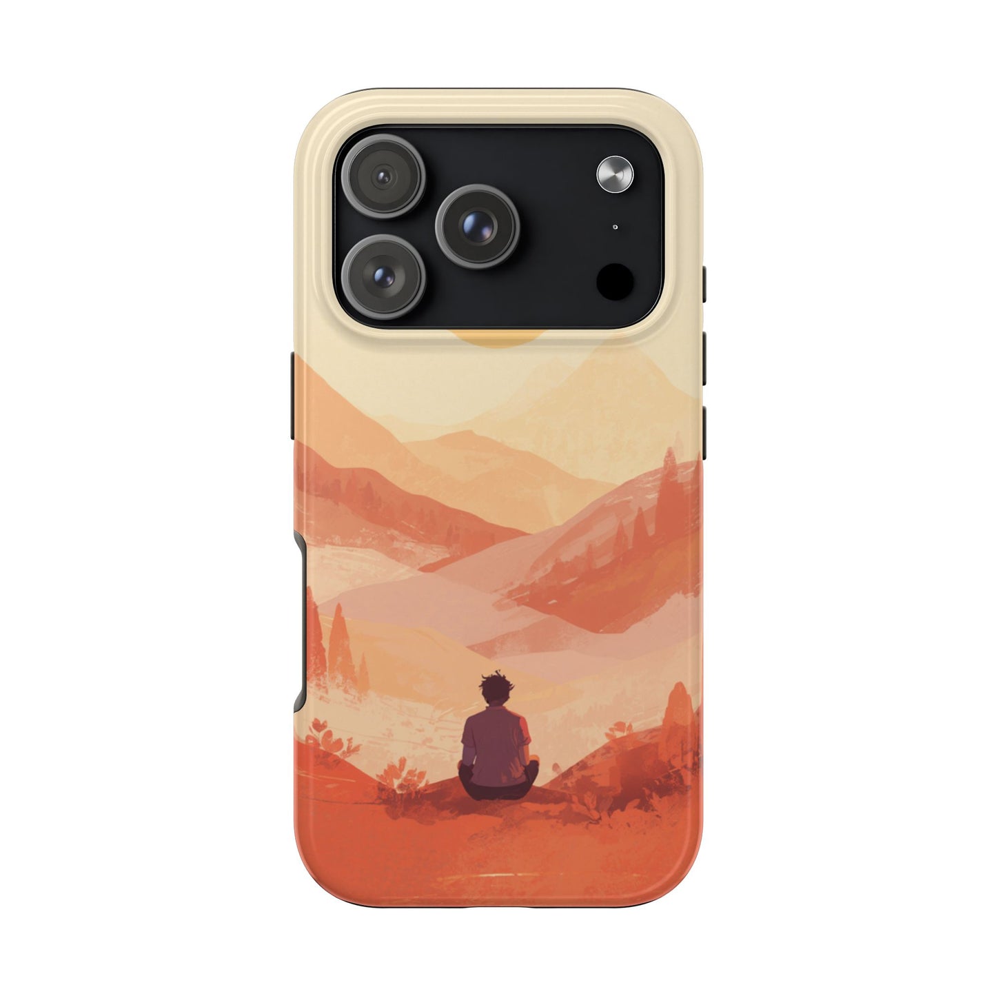 Sunset Mountain Meditation Tough Phone Case - Just Gigi IFYKYK