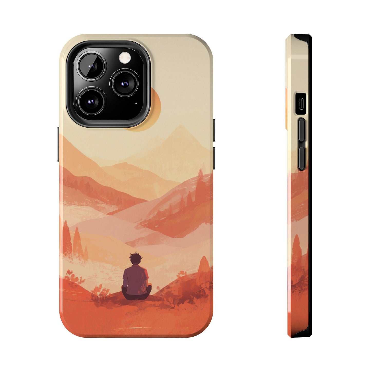 Sunset Mountain Meditation Tough Phone Case - Just Gigi IFYKYK
