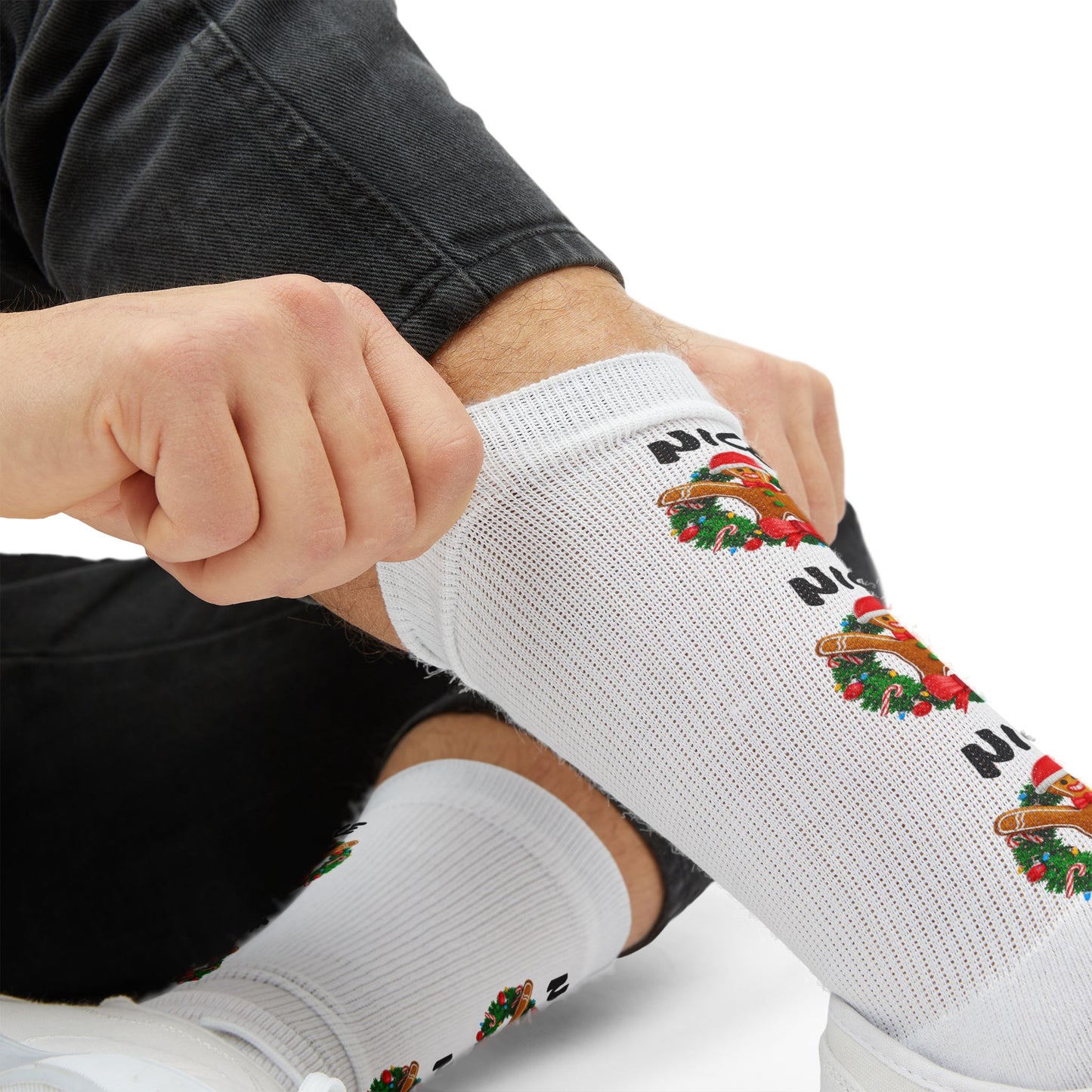 Nice Gingerbread Holiday Socks - Just Gigi IFYKYK