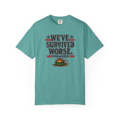 We’ve Survived Worse T-Shirt — 1776 → 2026 Patriotic Tee