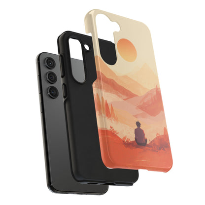 Sunset Mountain Meditation Tough Phone Case - Just Gigi IFYKYK