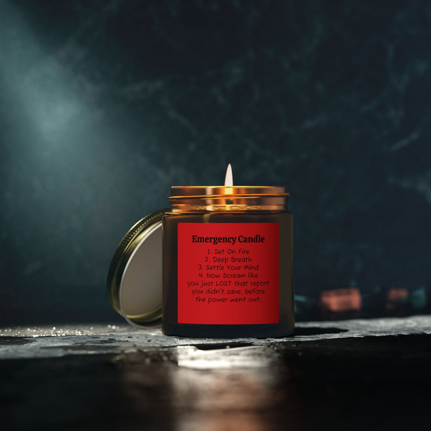 Emergency Candle - Coconut Apricot Wax Jar Candle - Just Gigi IFYKYK
