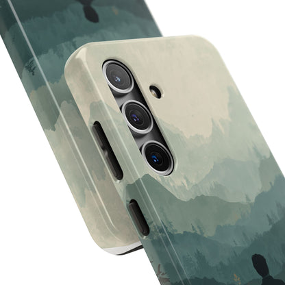 Grey Mountains Serene Silhouette Tough Case