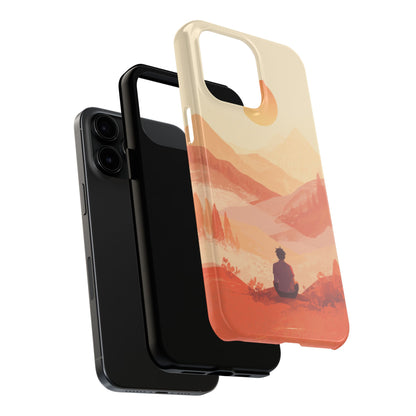 Sunset Mountain Meditation Tough Phone Case - Just Gigi IFYKYK
