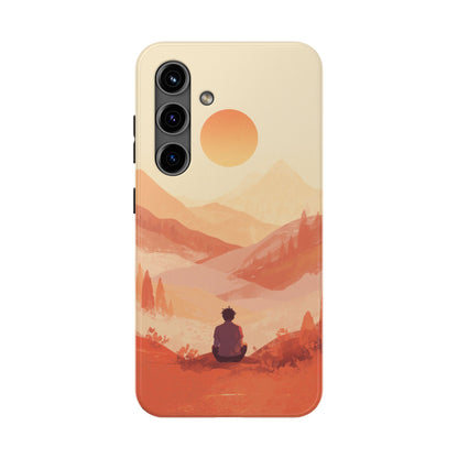 Sunset Mountain Meditation Tough Phone Case - Just Gigi IFYKYK