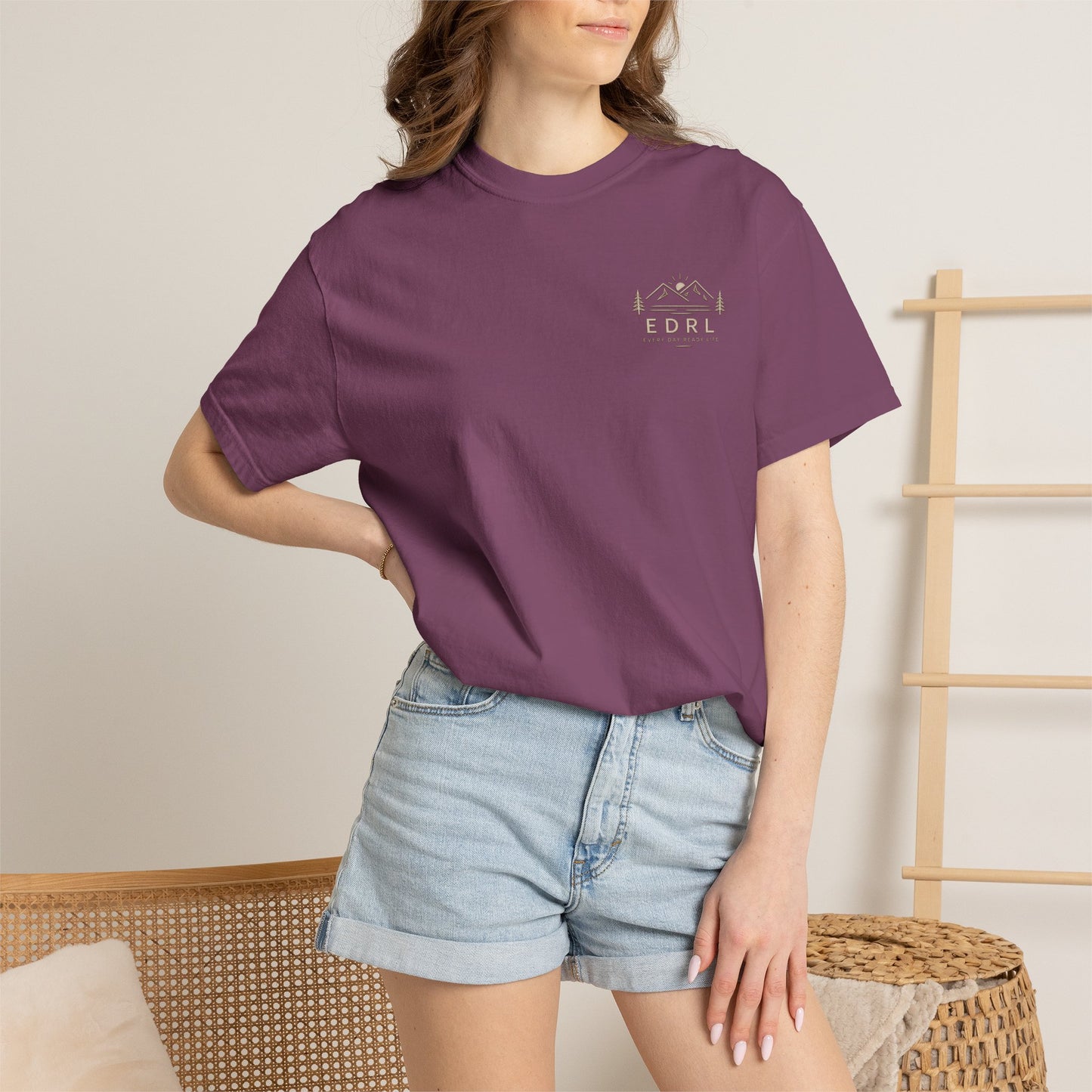 EDRL Mountain Logo T‑Shirt — Minimal Outdoor Crewneck