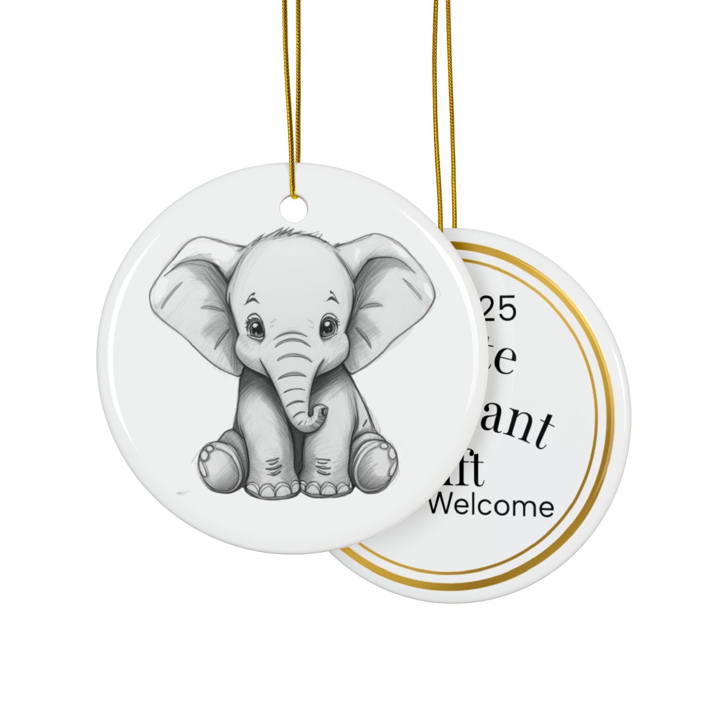 White Elephant  2025 Keepsake Ceramic Ornament — Just Gigi IFYKYK