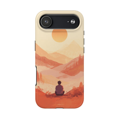 Sunset Mountain Meditation Tough Phone Case - Just Gigi IFYKYK