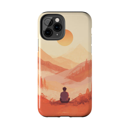 Sunset Mountain Meditation Tough Phone Case - Just Gigi IFYKYK
