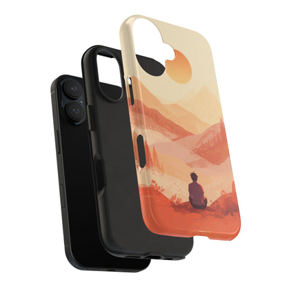 Sunset Mountain Meditation Tough Phone Case - Just Gigi IFYKYK