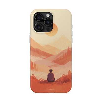 Sunset Mountain Meditation Tough Phone Case - Just Gigi IFYKYK
