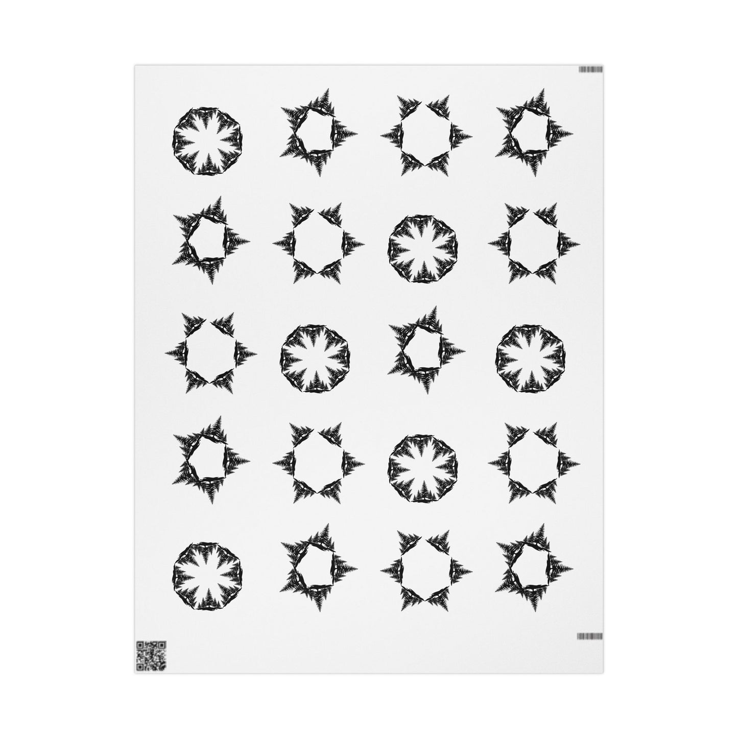 Black & White Snowflake Trees Hidden Image Wrapping Paper Roll - Just Gigi IFYKYK