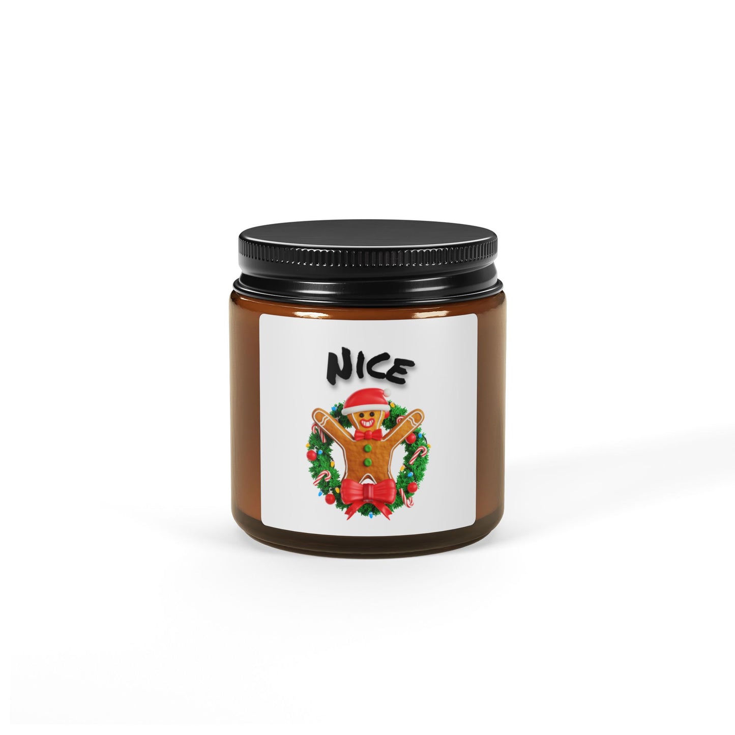 'Nice' Gingerbread Man Soy Candle — Amber Jar Just Gigi IFYKYK