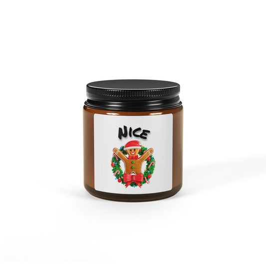 'Nice' Gingerbread Man Soy Candle — Amber Jar Just Gigi IFYKYK