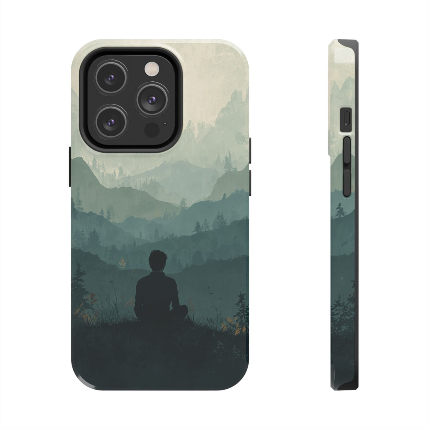 Grey Mountains Serene Silhouette Tough Case