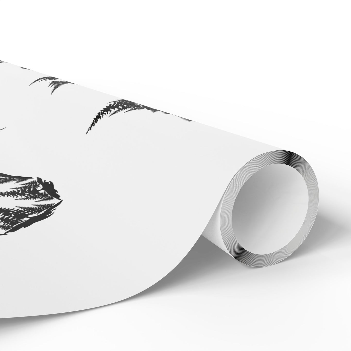 Black & White Snowflake Trees Hidden Image Wrapping Paper Roll - Just Gigi IFYKYK